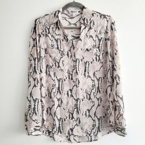 Express the Portofino button down pink snakeskin